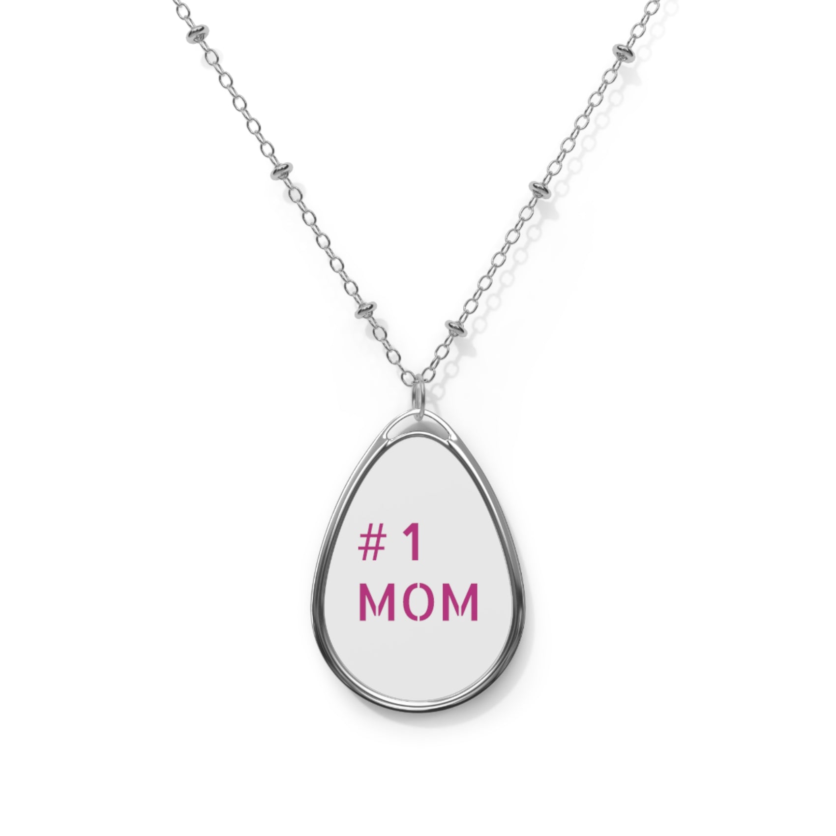 #1 MOM Oval Necklace