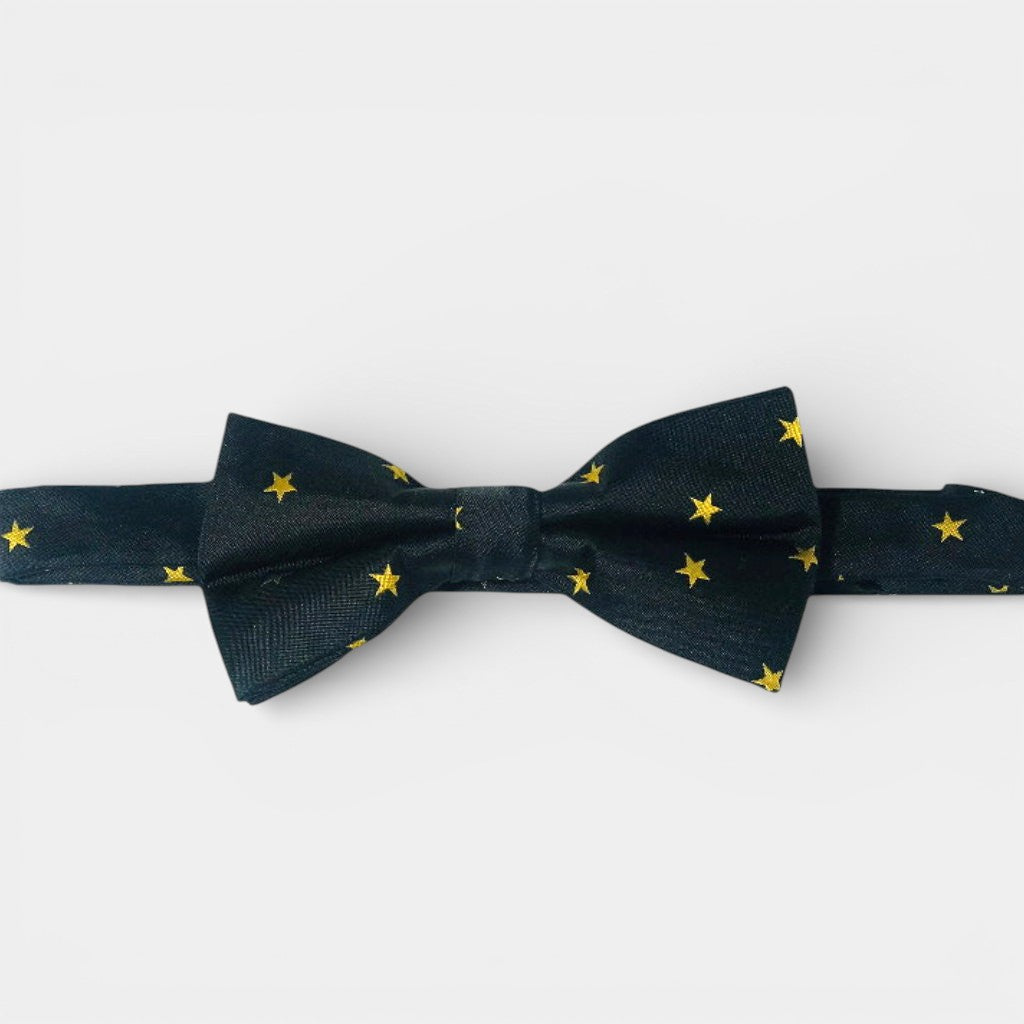 BLACK & GOLD STARS BOW TIE