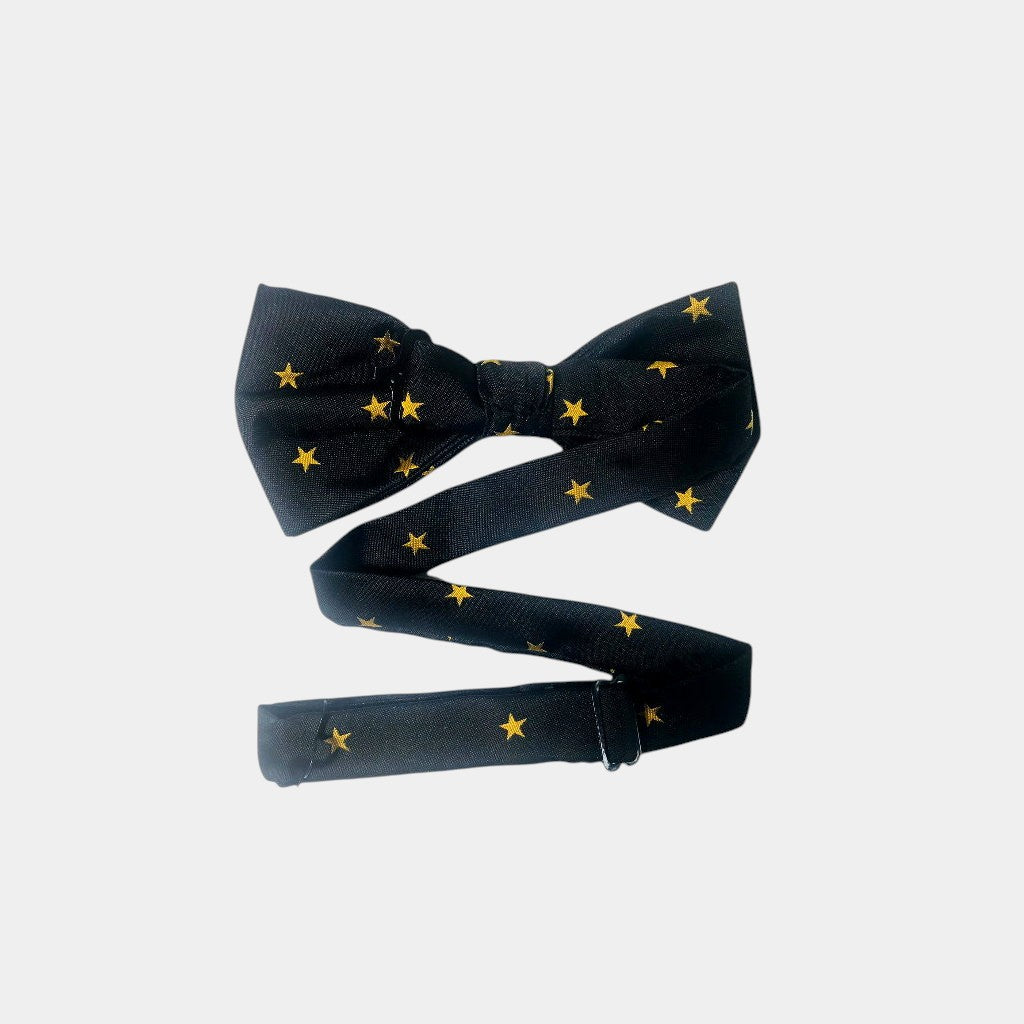 BLACK & GOLD STARS BOW TIE
