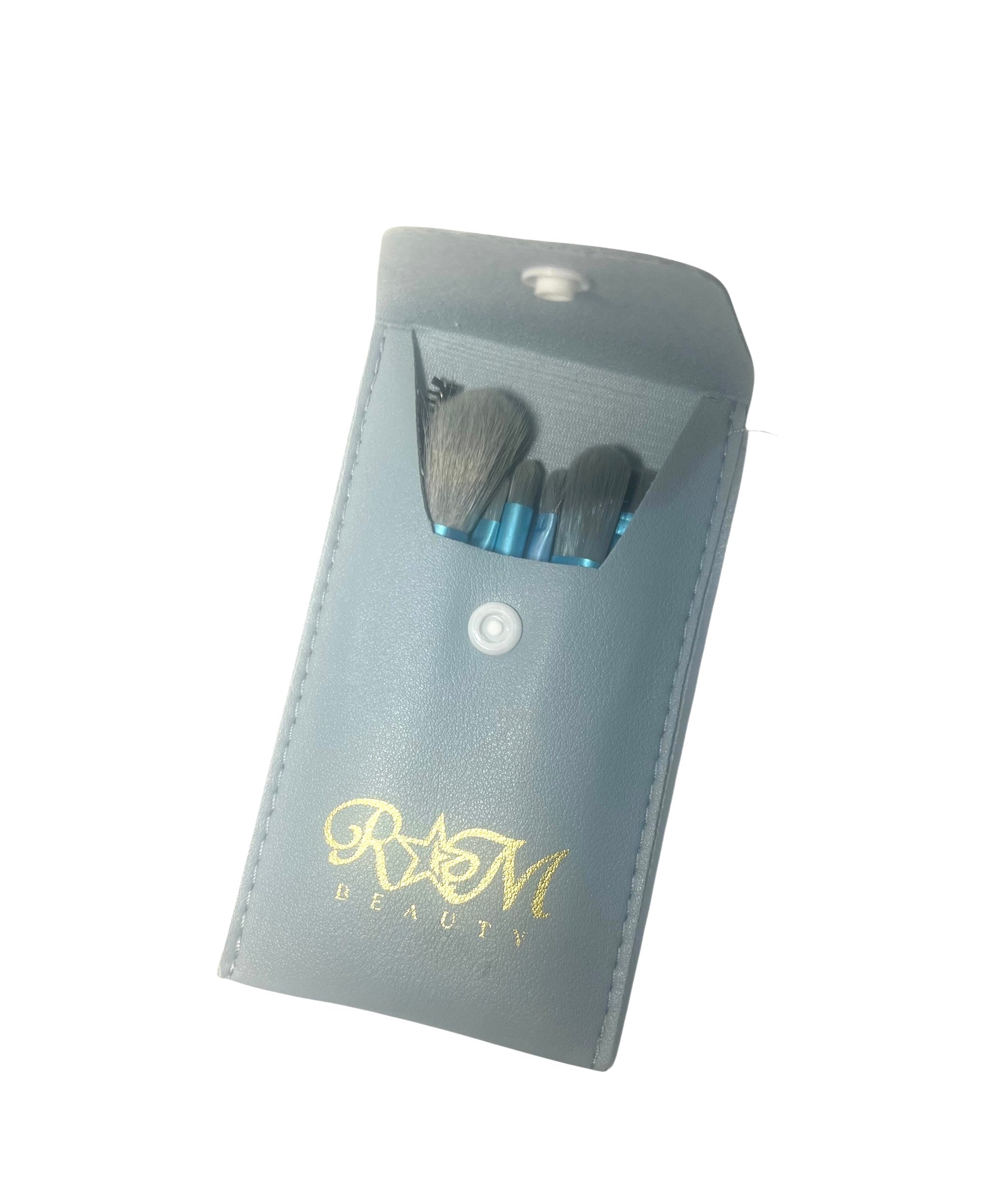 Travel Makeup Brush 8 Pcs Set Pro Blue Rodolfo Medina