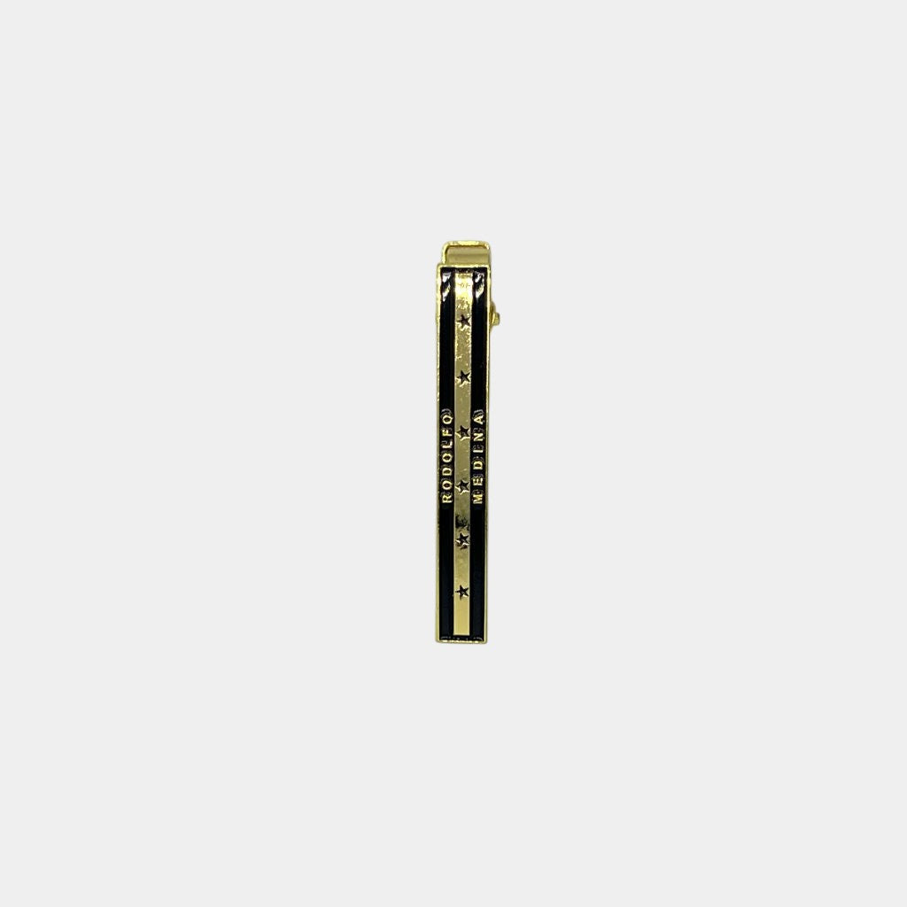 SIGNATURE STARS TIE CLIP GOLD BLACK