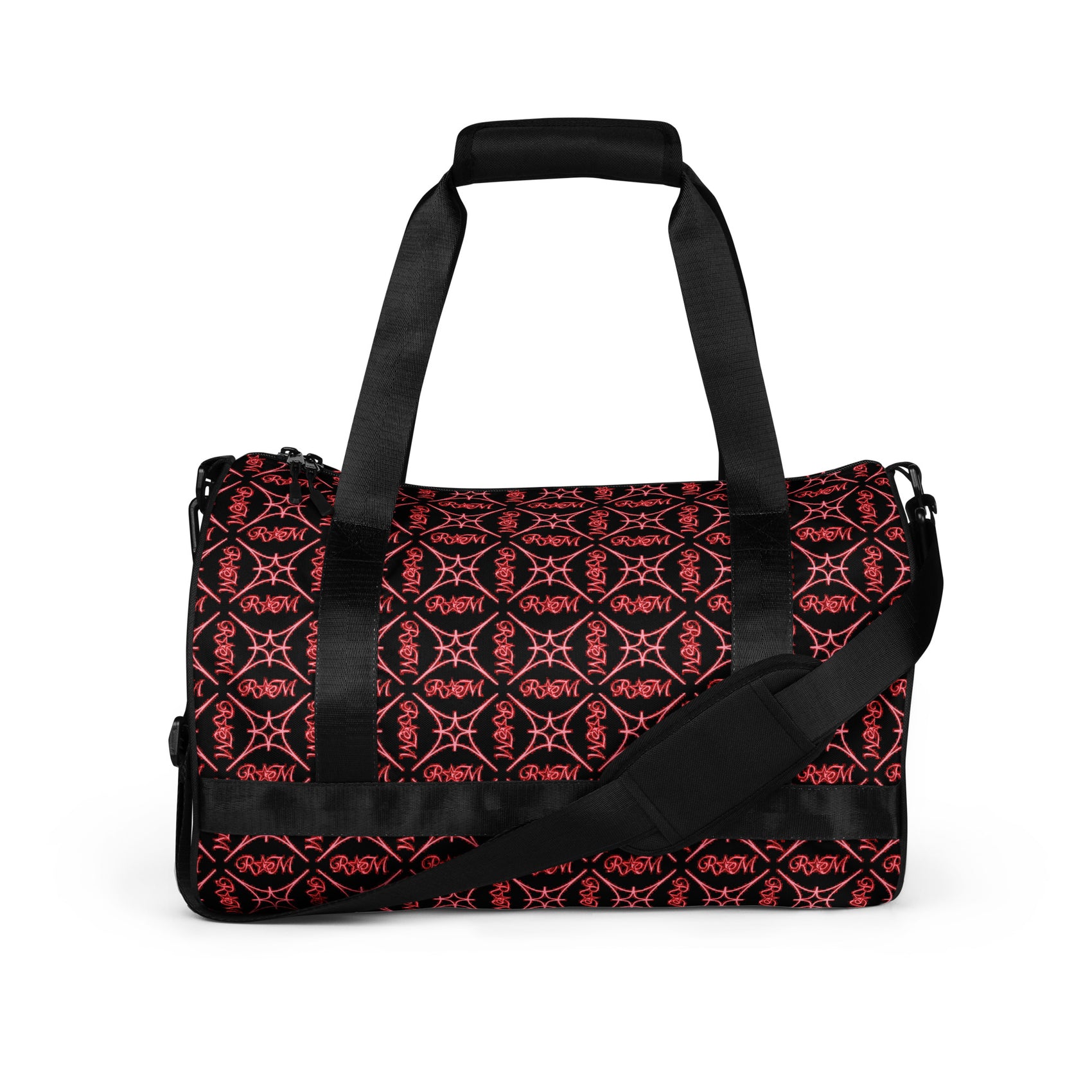 Red Blk All-over print gym bag