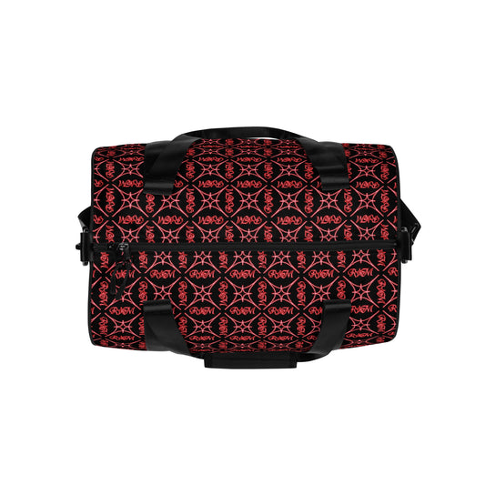 Red Blk All-over print gym bag