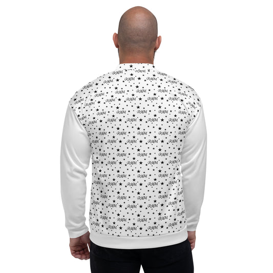 White BLK  Bomber Jacket