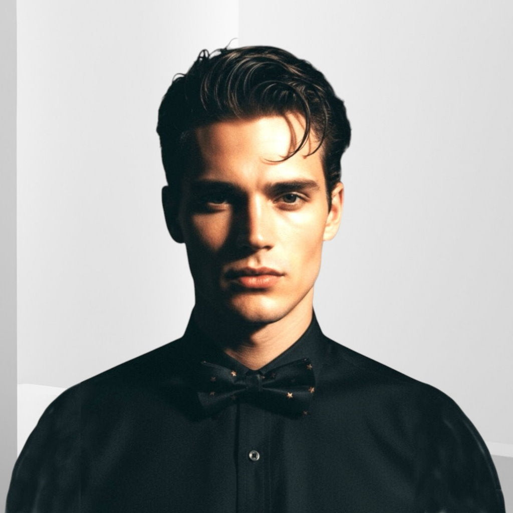 BLACK & GOLD STARS BOW TIE