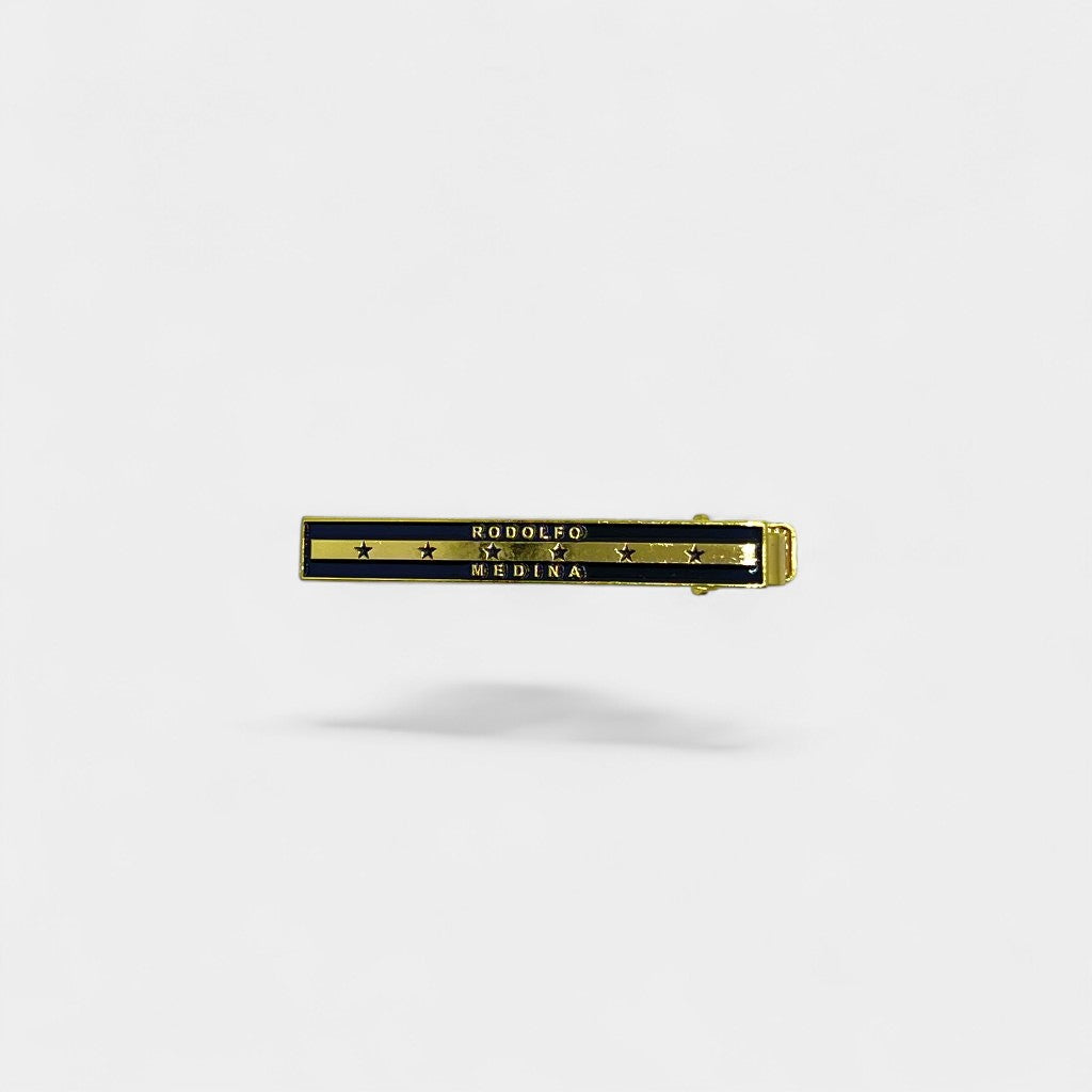 SIGNATURE STARS TIE CLIP GOLD BLACK