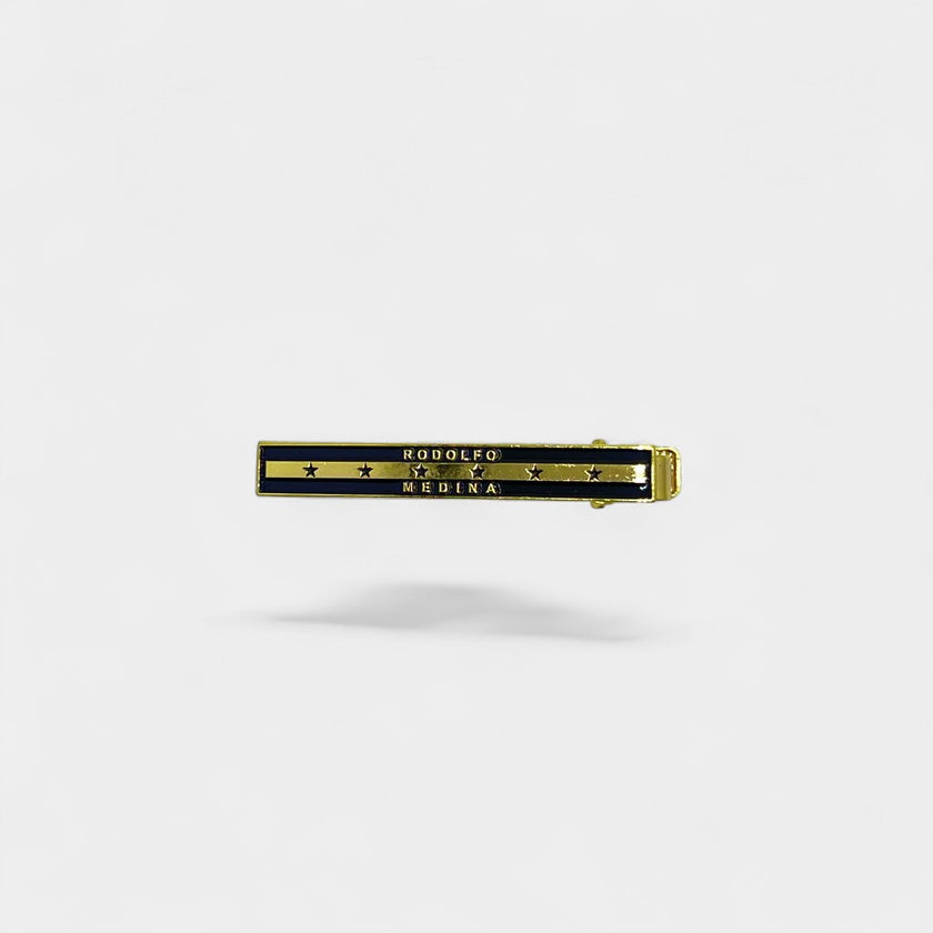 SIGNATURE STARS TIE CLIP GOLD BLACK
