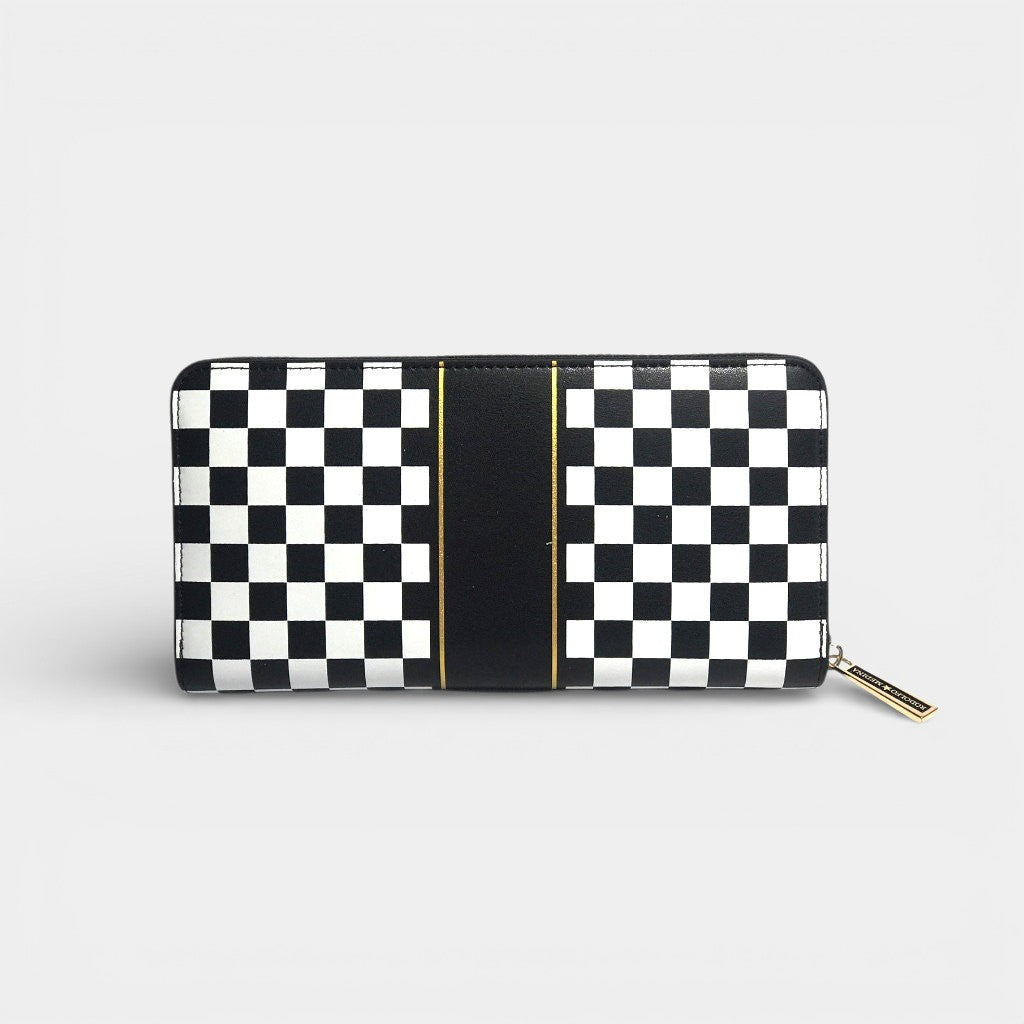 CHECKERED LUXE ZIP WALLET