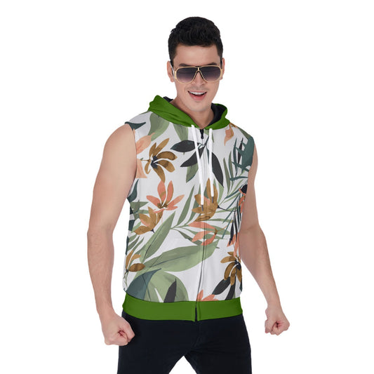 RM All-Over Print Men's Zipper-Up Sleeveless Hoodie RODOLFO MEDINA 