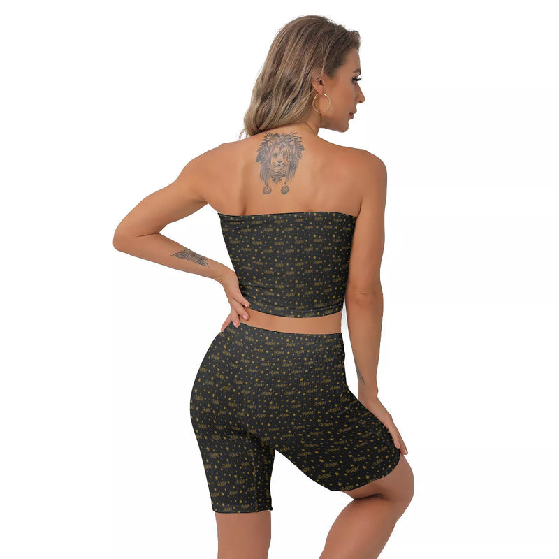 RM All-Over Print Women's Breast Wrap Shorts Suit RODOLFO MEDINA 