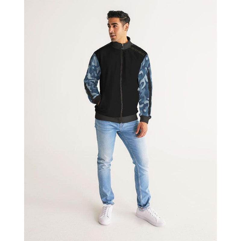 RM BLU  Men's Stripe-Sleeve Track Jacket RODOLFO MEDINA 