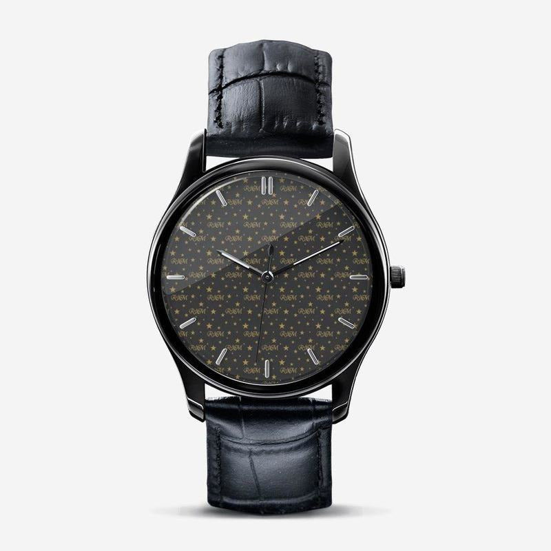 RM Classic Fashion Unisex Print Black Quartz Watch RODOLFO MEDINA 
