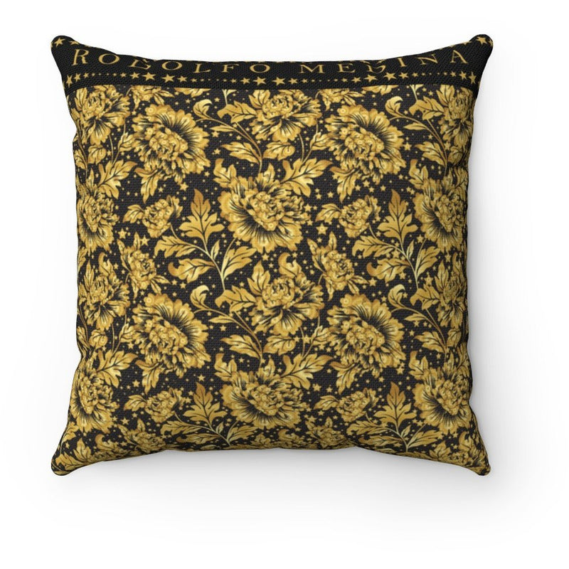 RM Floral Spun Square Pillow RODOLFO MEDINA 