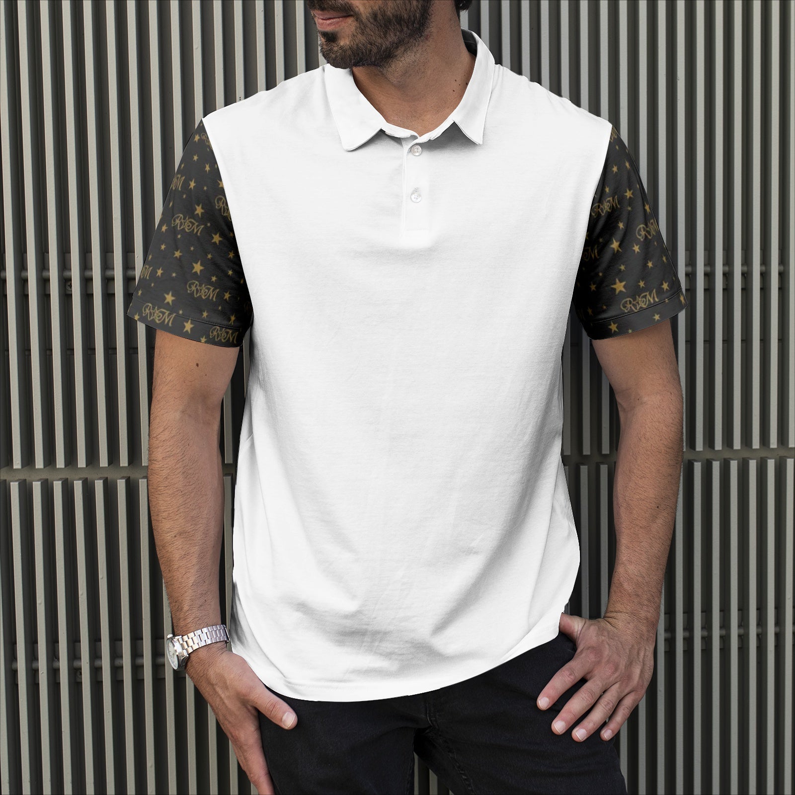 RM Men's All-Over Print Polo Shirts RODOLFO MEDINA 