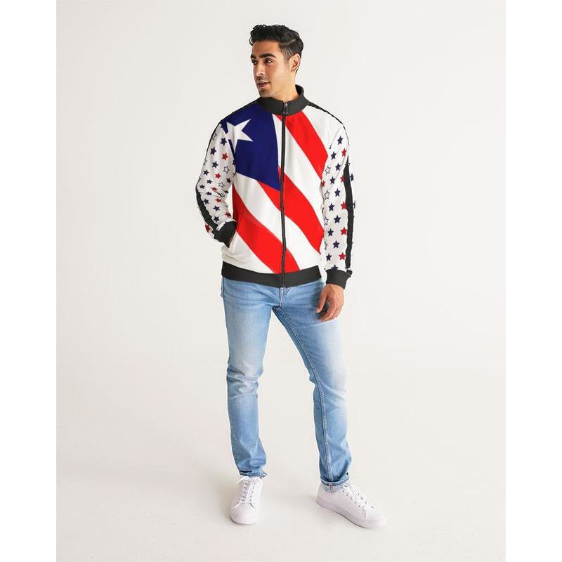RM PR flag Men's Stripe-Sleeve Track Jacket RODOLFO MEDINA 