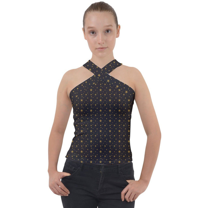 RODOLFO MEDINA Cross Neck Velour Top RODOLFO MEDINA 