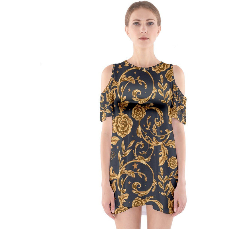 RODOLFO MEDINA Floral Shoulder Cutout One Piece Dress RODOLFO MEDINA 
