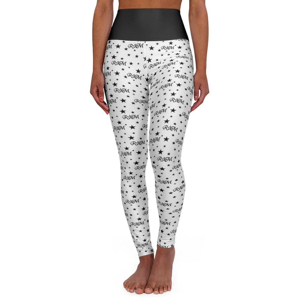 White TR High Waisted Yoga Leggings RODOLFO MEDINA 