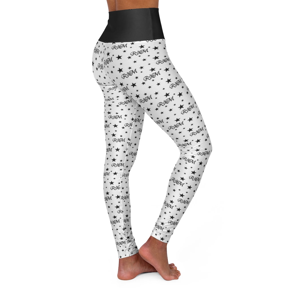 White TR High Waisted Yoga Leggings RODOLFO MEDINA 