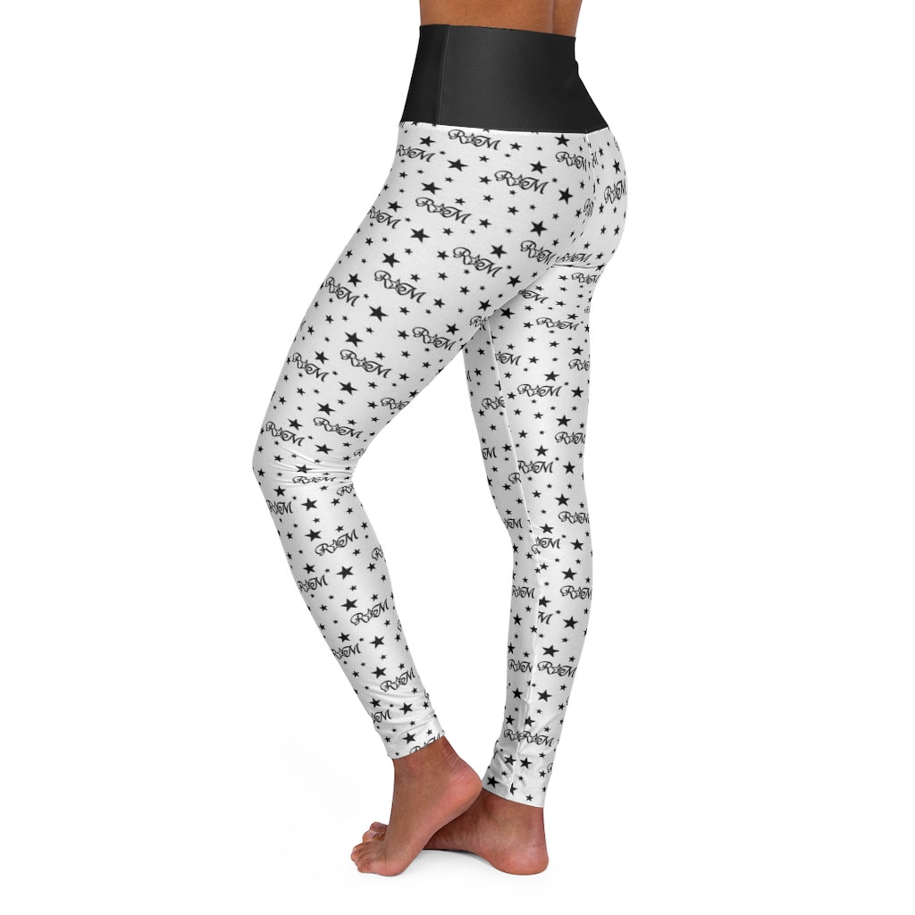 White TR High Waisted Yoga Leggings RODOLFO MEDINA 