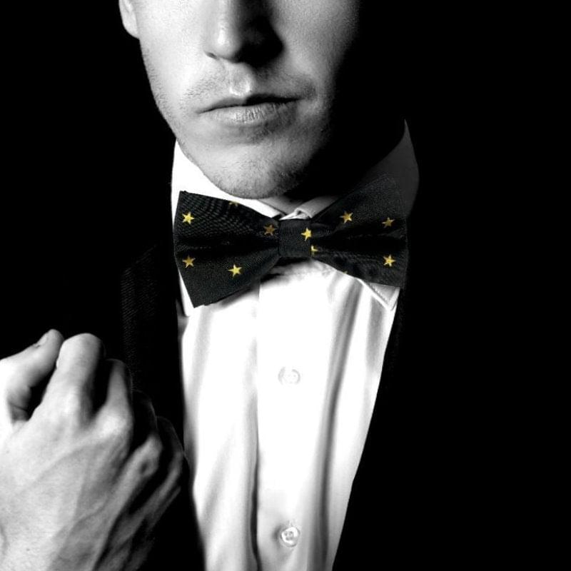 BLK GOLD SIGN BOW TIE
