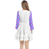 BP Long Sleeve Tiered Ruffle Hem Elastic Waist Mini Dress