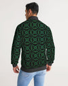 green  Men&#39;s Stripe-Sleeve Track Jacket